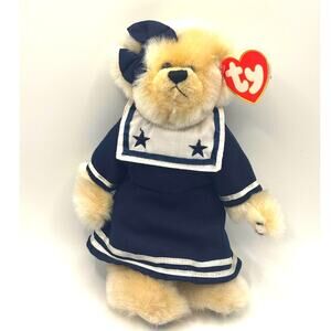 Vintage 1993 TY Attic Treasures, "Breezy Bear" - Jointed Plush Bear with Tag